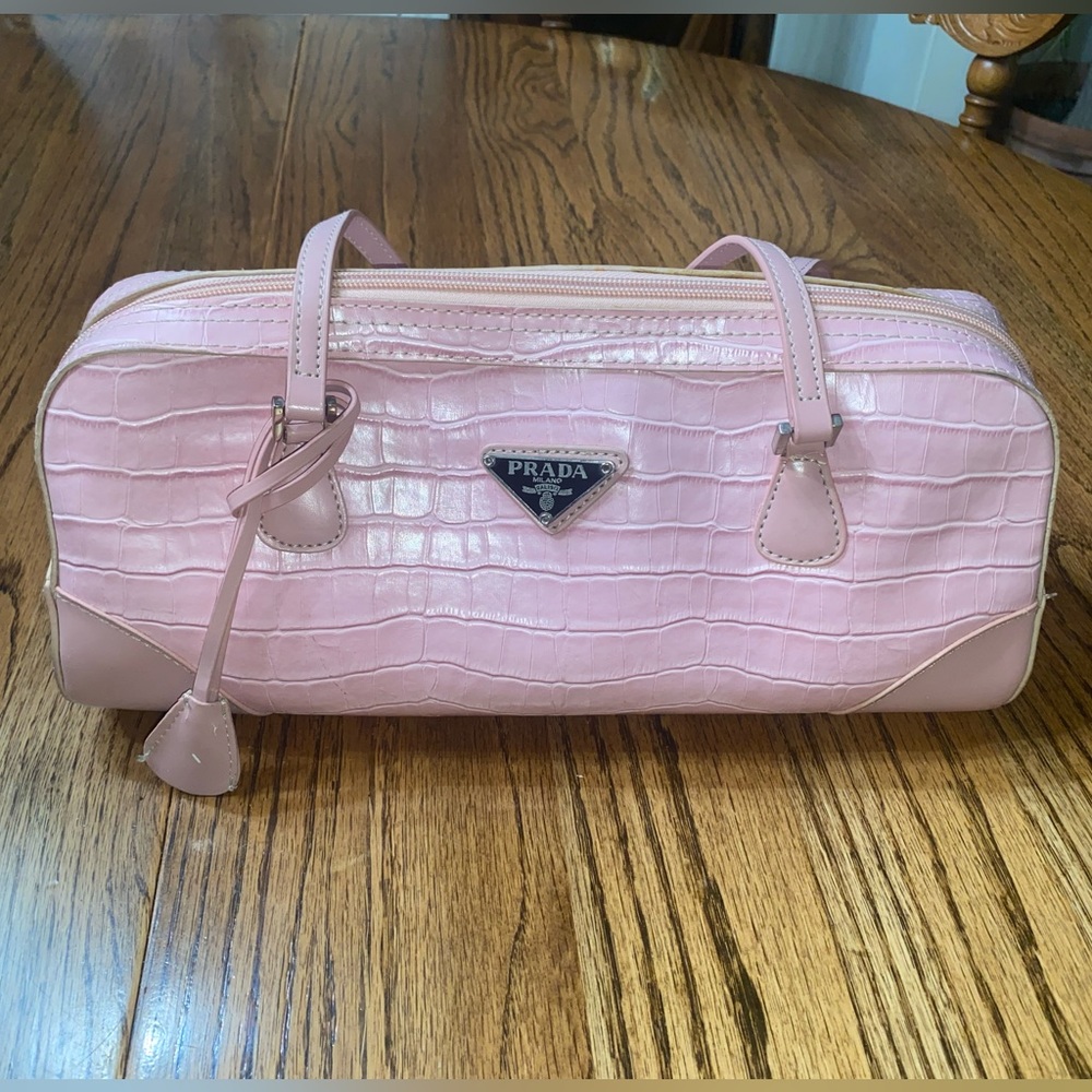 Vintage Prada Milano 1913 Pink Alligator Handbag